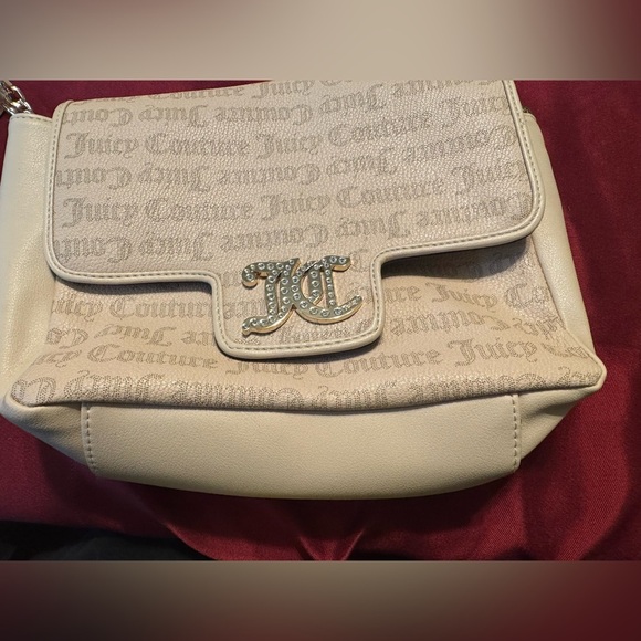 Juicy Couture Brighter Than A Diamond Classic Cream Monogram Shoulder Bag EUC - Picture 1 of 16